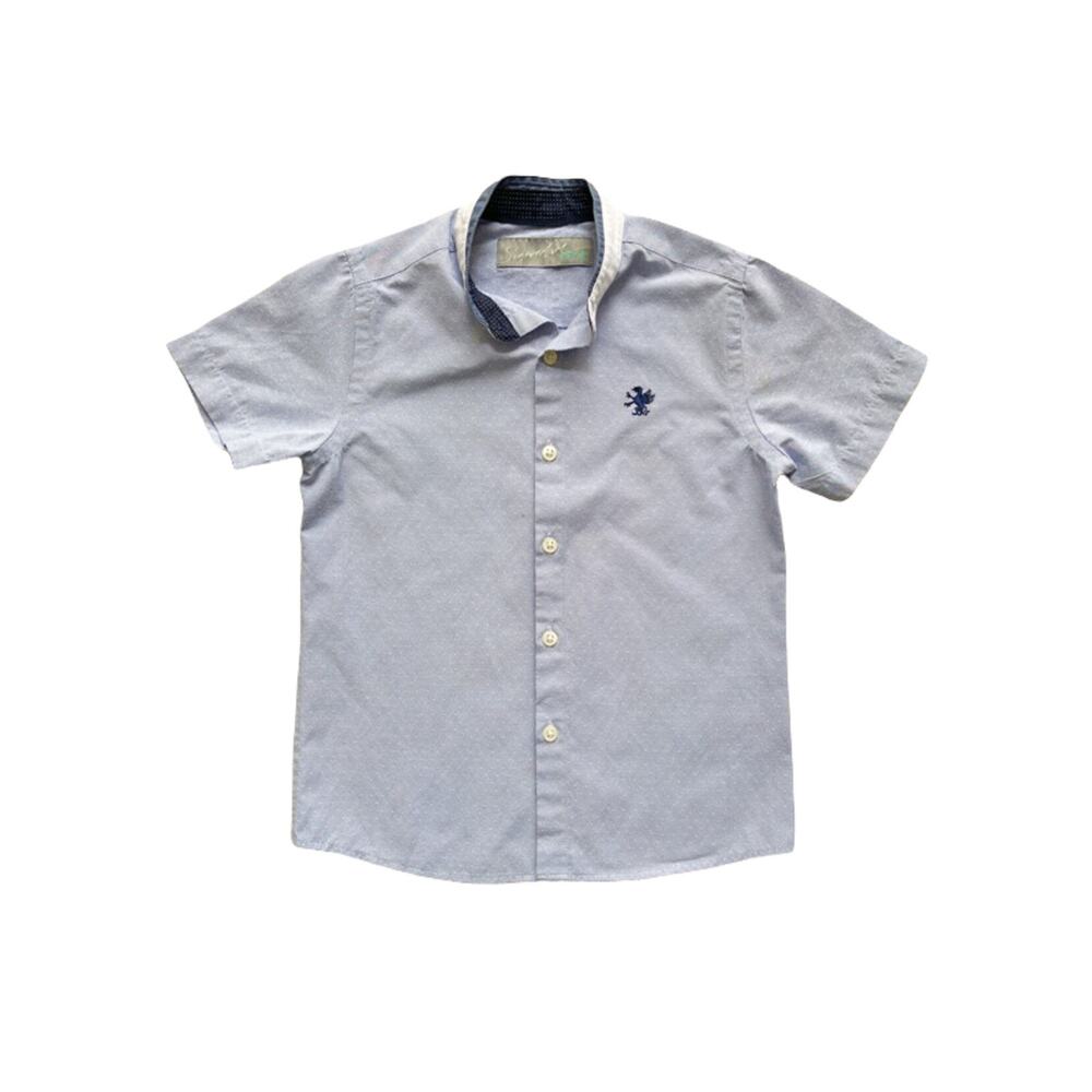 Next Blue Short Sleeve Button Down Shirt Size 5y